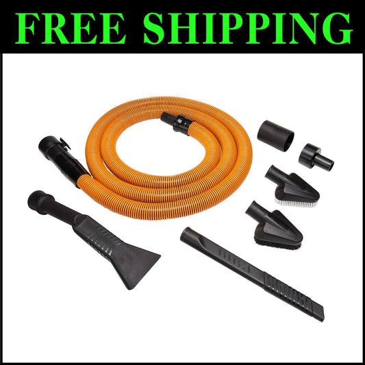 Comprehensive 7-Piece Auto Detailing Kit with 10 Ft Hose for 1 1/4” Vacuums