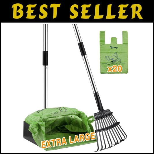 Versatile Dog Pooper Scooper with Large Tray & Ergonomic Handle for All Surfaces