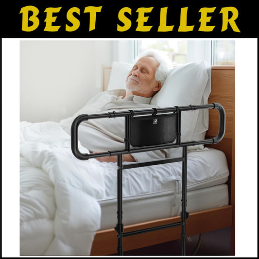 Robust Carbon Steel Bed Rails for Elderly - Easy Installation & Comfort Grip