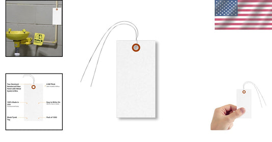 Durable Blank Tyvek Shipping Tags with Wires - 4 3/4" x 2 3/8" - Pack of 1000