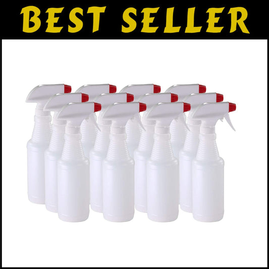 Versatile 12-Pack Leak-Proof Spray Bottles - Ideal for Cleaning, Hair, Plants