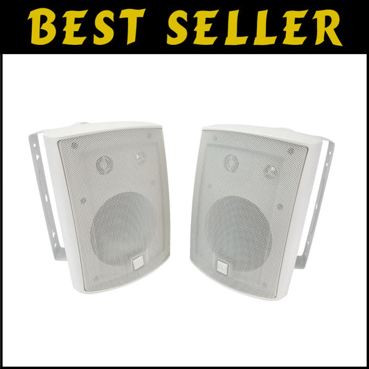 Durable 5.25” 3-Way Speakers for Indoor & Outdoor Use - Elegant White Finish