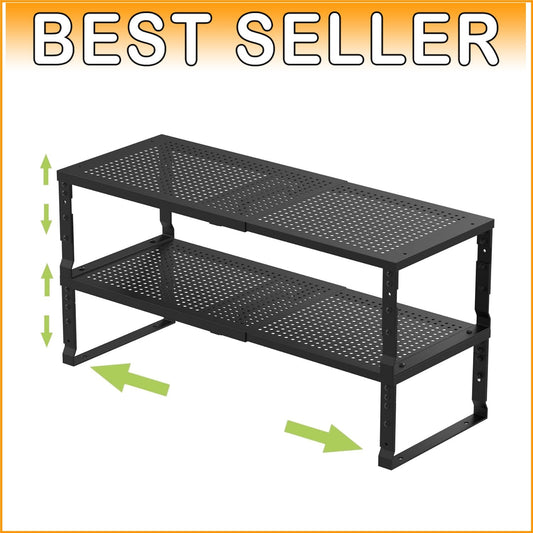 Expandable & Stackable Kitchen Organizer - Adjustable Metal Spice Rack Set