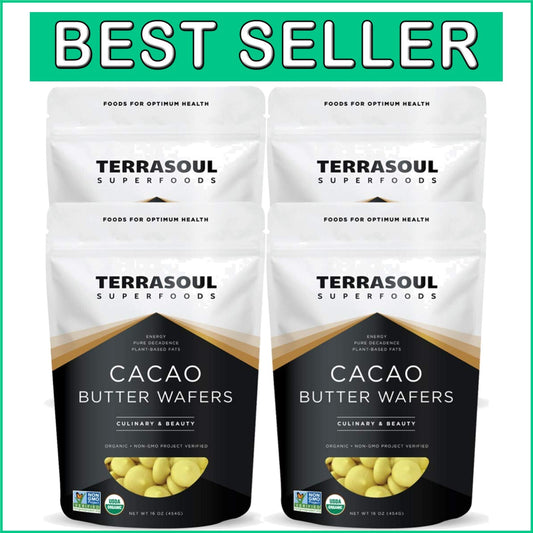 Cold-Pressed Organic Cacao Butter Wafers 4 Lbs - Ideal for Keto & Vegan Diets