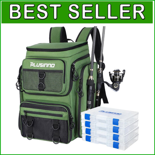 42L Large Capacity Fishing Tackle Backpack with Ergonomic Design and Rod Holders