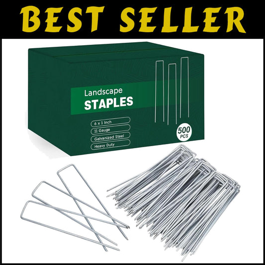 500 Galvanized Landscape Pins, 6 Inch Heavy-Duty Stakes for Efficient Gardening