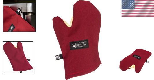 Kool-Tek Heat Protection Oven Mitt - 13” Red with Integrated Storage Solutions