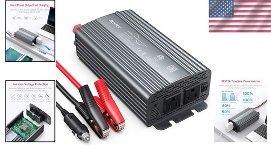 500W DC to AC Car Inverter with Thermal Protection - Safe Charging Solution