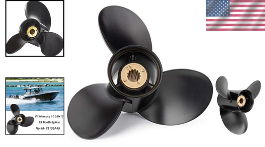 Lightweight Aluminum Propeller 10 3/8x13 for Mercury Engines – 13 Spline Tooth