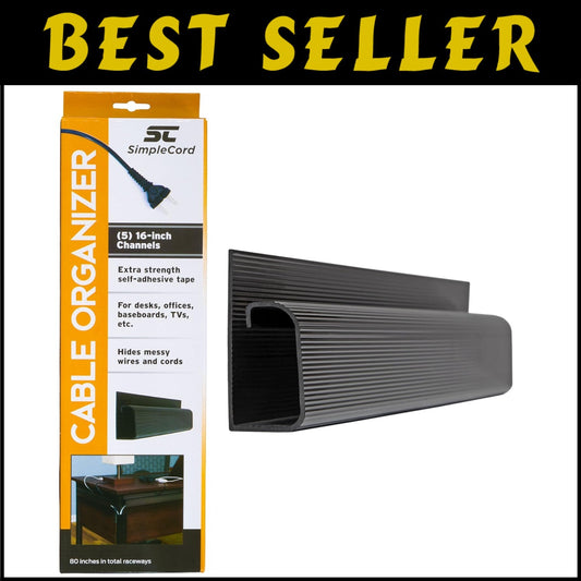 Versatile Cable Organizer Kit - 10 Self-Adhesive J Channels for Any Space