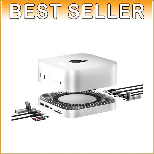 All-in-One Aluminum Docking Station for Mac Mini with 4K HDMI and USB Ports