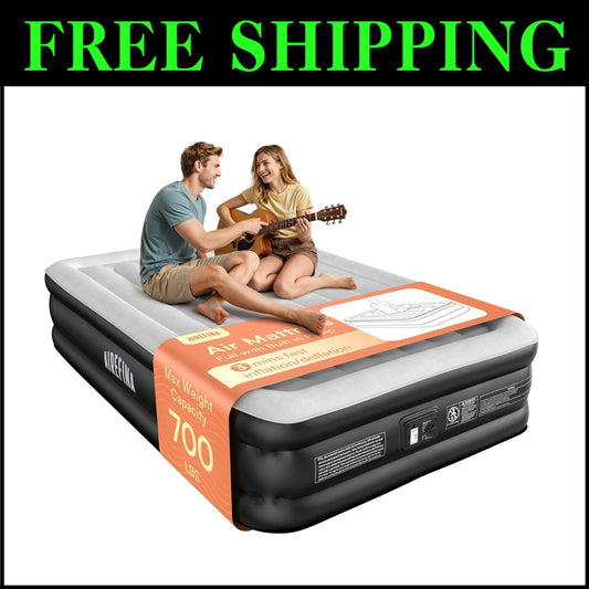 Full Air Mattress with Built-in Pump - 18" Raised & Comfortable Sleeping