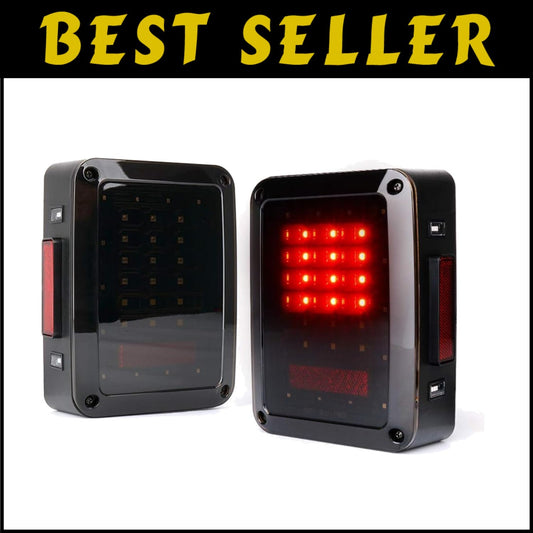Smoked LED Taillights for Jeep Wrangler 2007-2018 - Unmatched Visibility & Style