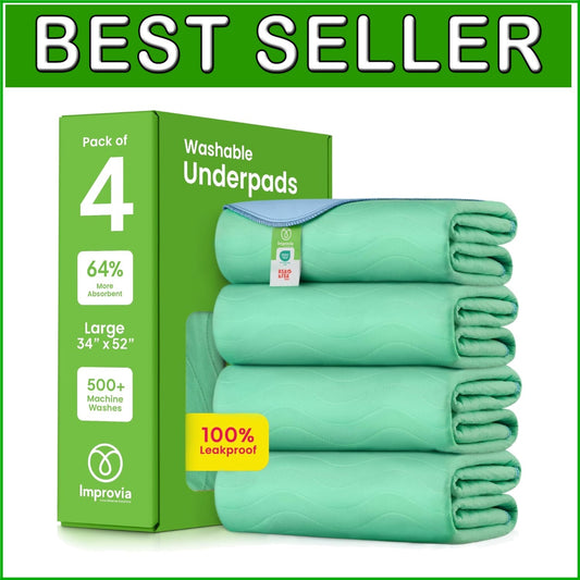 34" x 52" Reusable Underpads - Heavy Absorbent, Leakproof Fabric for Home Use