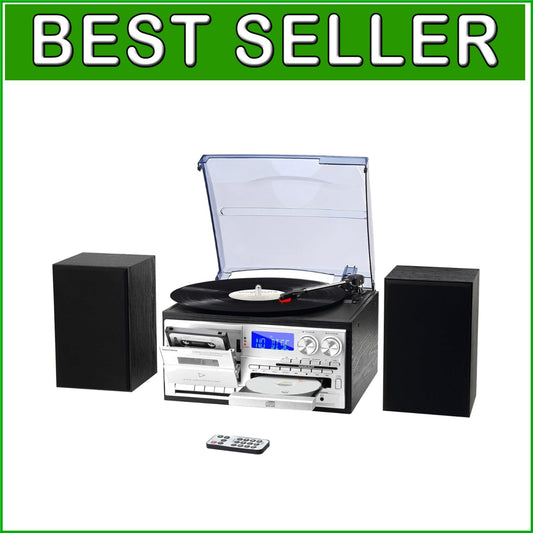 10-in-1 Bluetooth Record Player with External Speakers – Music Versatility in...