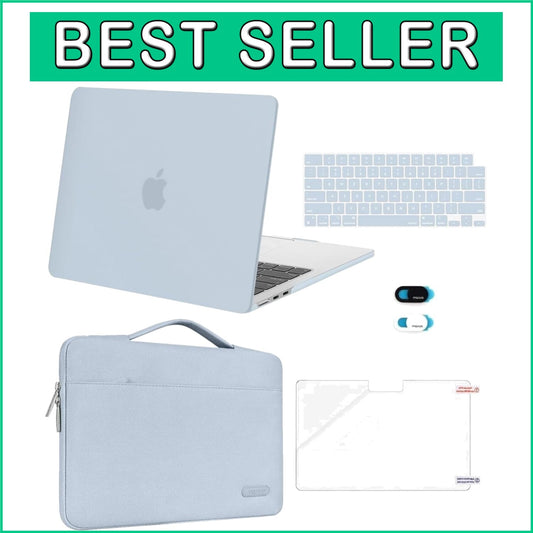 Stylish Baby Blue 360-Degree Protective Case & Accessories for MacBook Air 13
