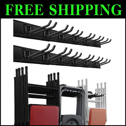 Durable Wall Mount Garden Tool Rack with Adjustable Hooks & Heavy Load Capacity