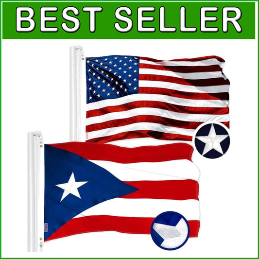 Durable 3x5 Ft USA and Puerto Rico Flag Set - Perfect for Parades & Celebrations
