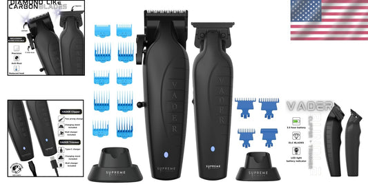 Cordless Clipping & Trimming Kit with Long-lasting DLC Blades - Black Elegance