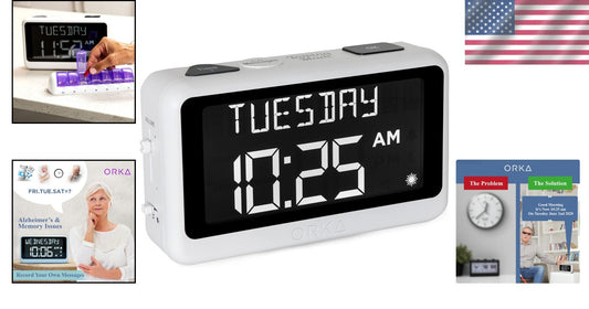 Digital Talking Clock & Pill Reminder with Adjustable Features for Elderly Care