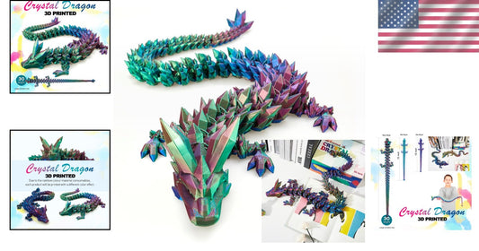 Articulated 30'' Crystal Dragon - Children’s Day Surprising Decoration Gift