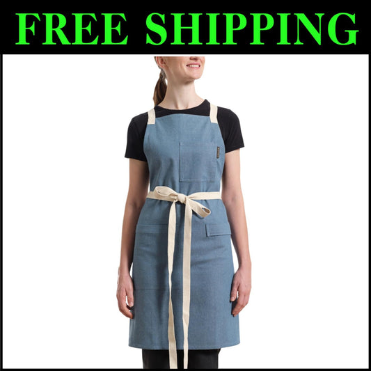 Versatile Cooking Apron with Pockets - Sustainable Design for Chefs & Creatives