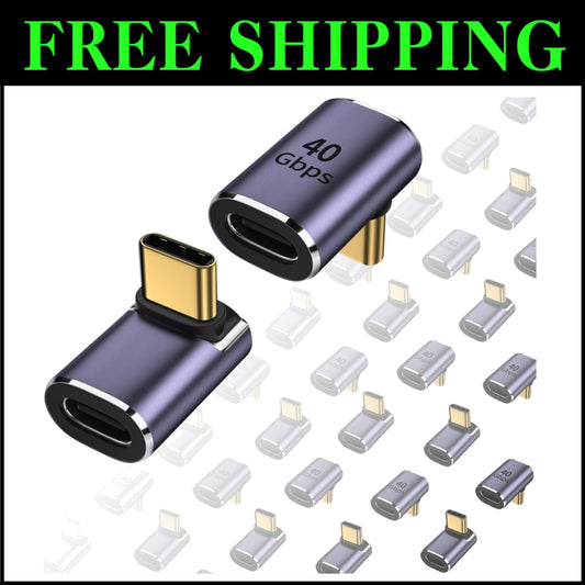90° Right Angle USB C Adapter 40Gbps - Ideal for Gaming & Mobile Devices (20 ...