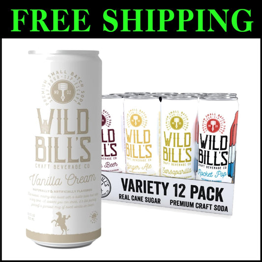 Cane Sugar Craft Soda Variety Pack: 12 Flavors Including Root Beer & Strawberry