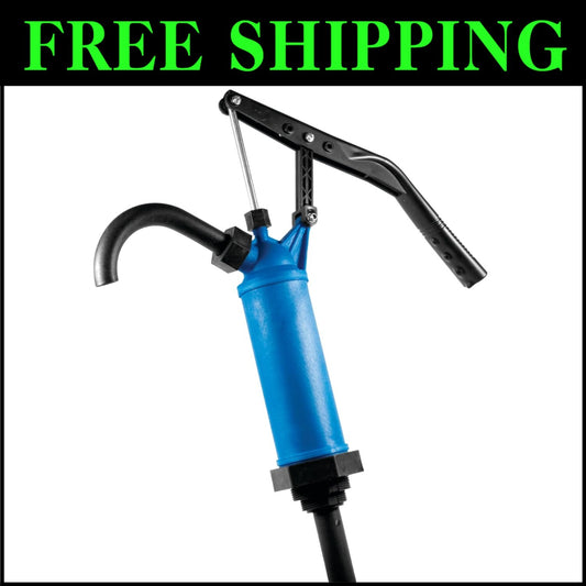 Ergonomic Blue Barrel Pump for 15 to 55 Gallon Drums - Dispenses 9 Oz per Stroke