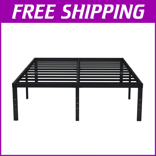 18-Inch King Bed Frame: Heavy-Duty Metal Platform with Storage - Easy Assembly
