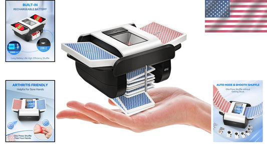 One-Press Automatic Card Shuffler Machine - Ideal for Poker, UNO, Texas Hold'em