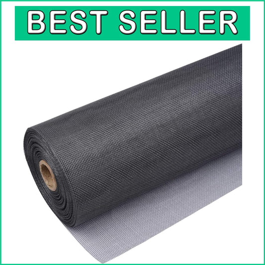 Fire-Resistant Fiberglass Window Screen Roll 48" x 100ft - Tear-Resistant Mesh