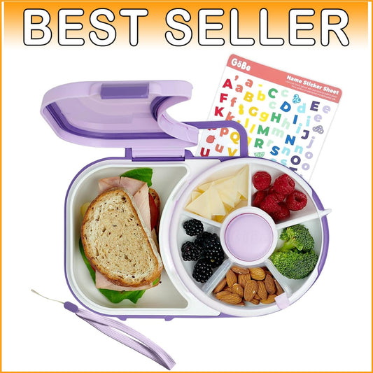 2-in-1 Kids Lunch Container with Snack Spinner - Airtight, Leak-Resistant Design