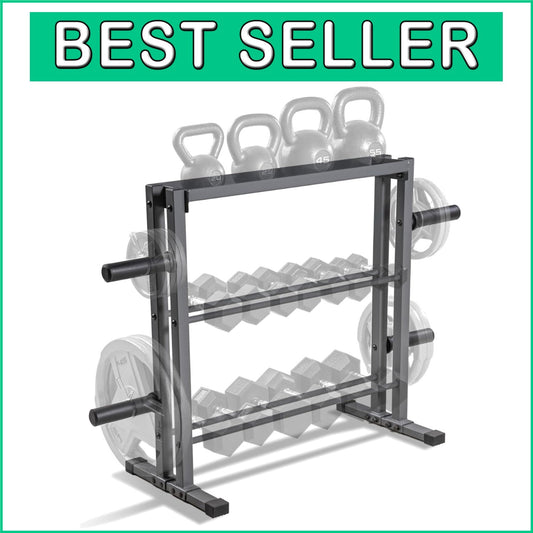 Elegantly Designed 3-Tier Weight Rack with Rubber Caps for Home Fitness