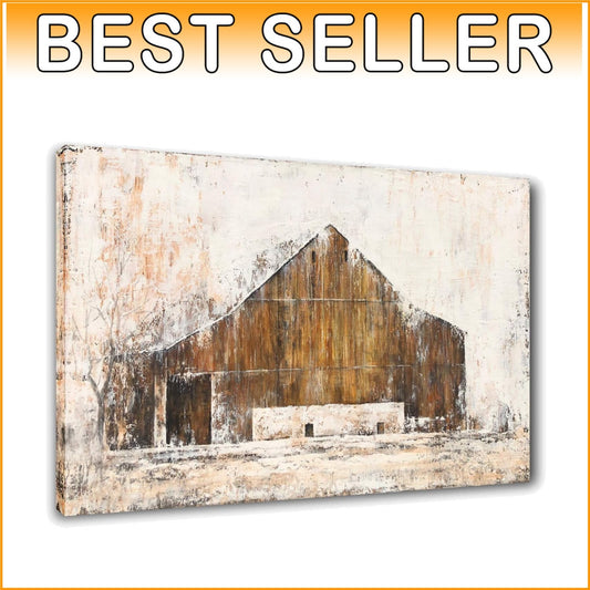Beautiful 28x20 Rustic Barn Canvas Wall Art - Ready to Hang Farmhouse Charm