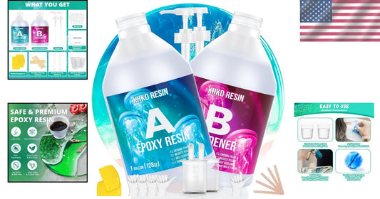 2 Gallon Premium Epoxy Resin Kit - UV Resistant, Scratch-Proof & Versatile