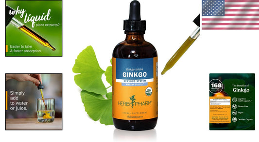 4oz Organic Ginkgo Extract for Enhanced Concentration and Healthy Circulation