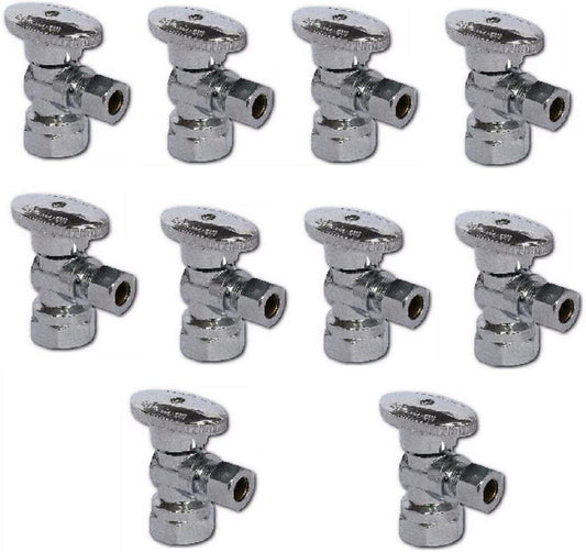 Compact Brass Ball Valve & Angle Stop Valve Set - Ideal for Sink & Toilet