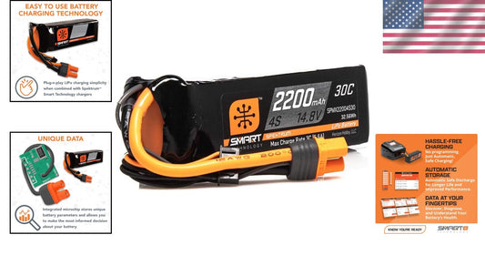 Lightweight 4S 14.8V 30C RC LiPo Battery Pack with Data Monitoring Functionality
