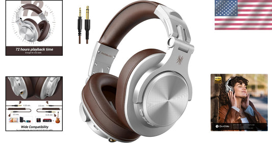 Elegant Over-Ear A70 Headphones - Bluetooth 5.2, 72H Playtime, Wired Support