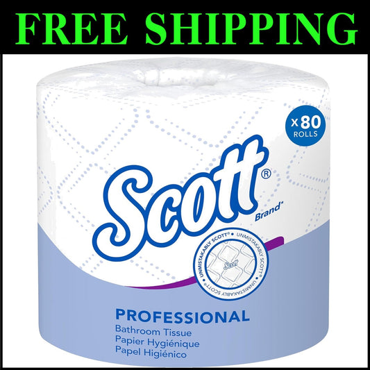 Eco-Conscious 2-Ply Toilet Tissue - 80 Rolls, Perfect for High-Traffic Restrooms