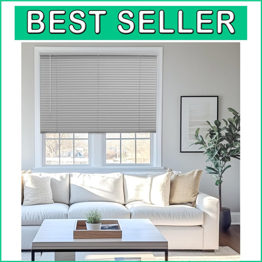 Durable Gray Cordless Mini Blinds, 72"W x 64"H - Ultimate Light Control