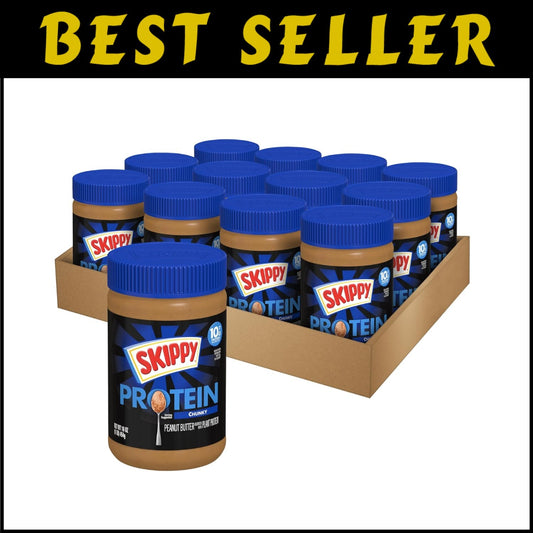 Nutritious 12-Pack of Chunky Gluten-Free Peanut Butter with Plant-Based Protein