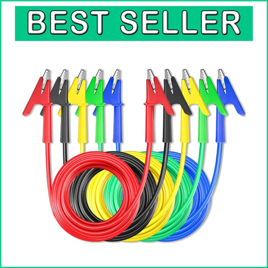 5PCS Alligator Clips Test Leads - Dual-Ended Copper Wire 16.4ft for Safety Te...