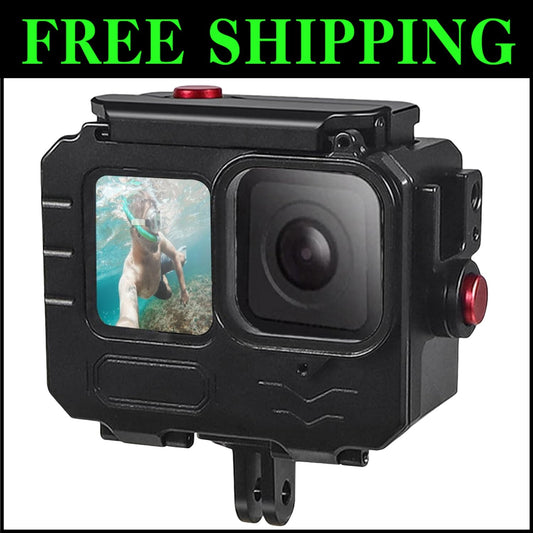 GoPro Hero 13/12/11/10/9 Waterproof Case with Handlebar Mount - Max Depth 263FT