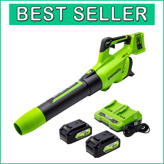 Brushless Leaf Blower with Dual Battery System & Variable Speed Control - Green