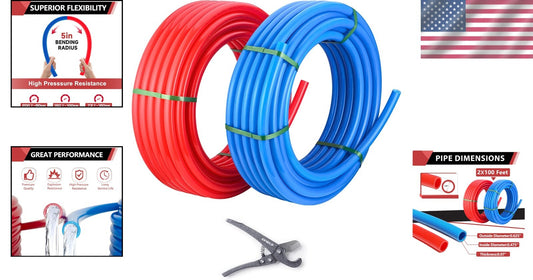 Color-Coded 1/2 Inch Pex-A Pipe: 200 ft Total for Easy Water Supply Assembly