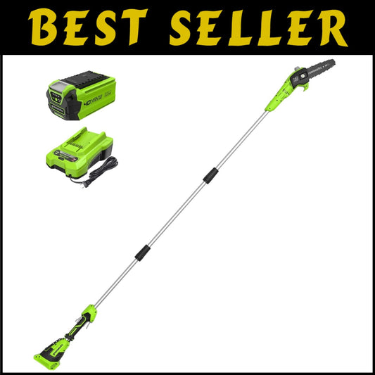 Eco-Friendly 40V Polesaw: 8-Inch Bar with Hassle-Free Maintenance Operations