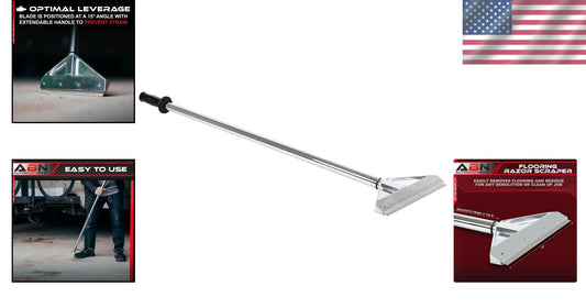 Ergonomic 8in Floor Razor Scraper with Extendable Handle – Best for Demolition