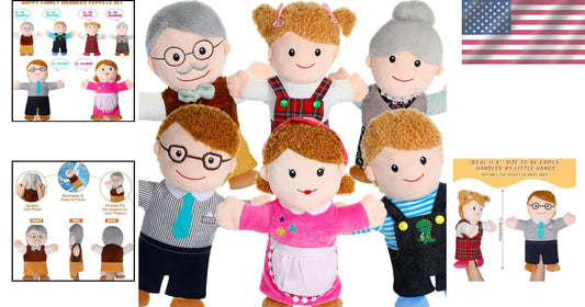 11.8" Family Member Puppet Set - 6 Pieces for Classroom and Home Theater Fun
